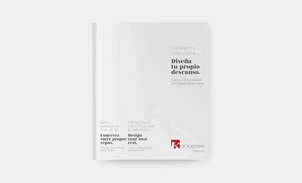 Portada del catálogo Kanapee de Inmotec con el lema «Diseña tu propio descanso»